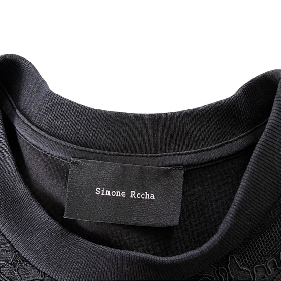 SIMONE ROCHA Black Crew Neck Viscose Dress Size Small - Picture 5 of 11